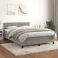 JUNG Vida Boxspringbett mit Matratze Hellgrau 140x190 cm Samt