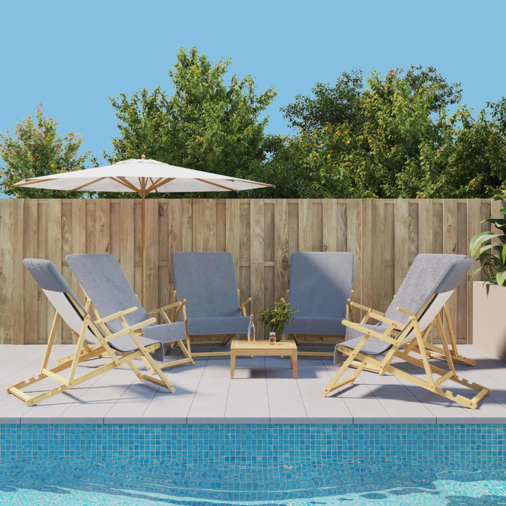 JUNG Vida Strandtücher 6 Stk. Grau 60x135 cm Stoff 400 GSM