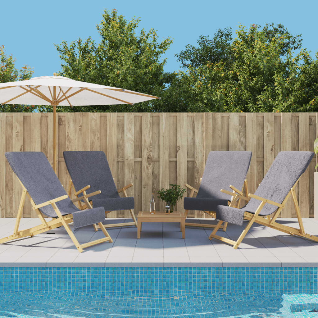 JUNG Vida Strandtücher 4 Stk. Anthrazit 60x135 cm Stoff 400 GSM