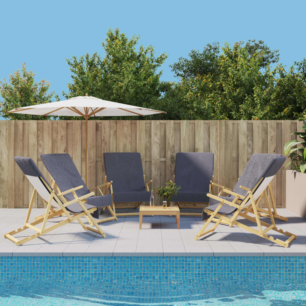 JUNG Vida Strandtücher 6 Stk. Anthrazit 60x135 cm Stoff 400 GSM