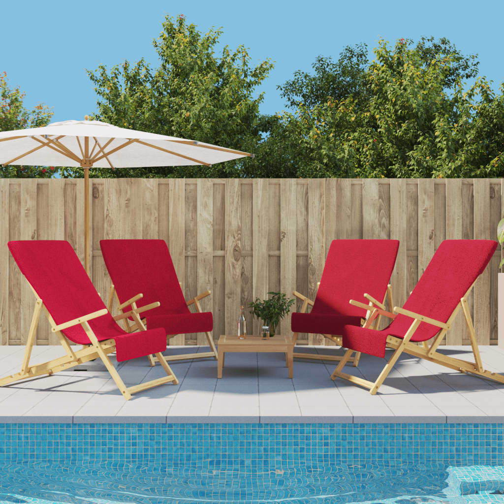 JUNG Vida Strandtücher 4 Stk. Burgunderrot 60x135 cm Stoff 400 GSM