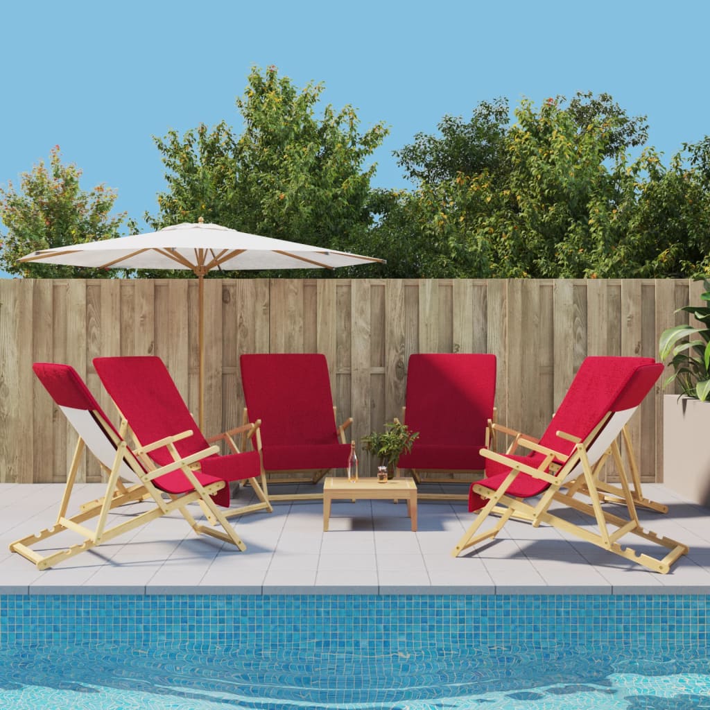JUNG Vida Strandtücher 6 Stk. Burgunderrot 60x135 cm Stoff 400 GSM