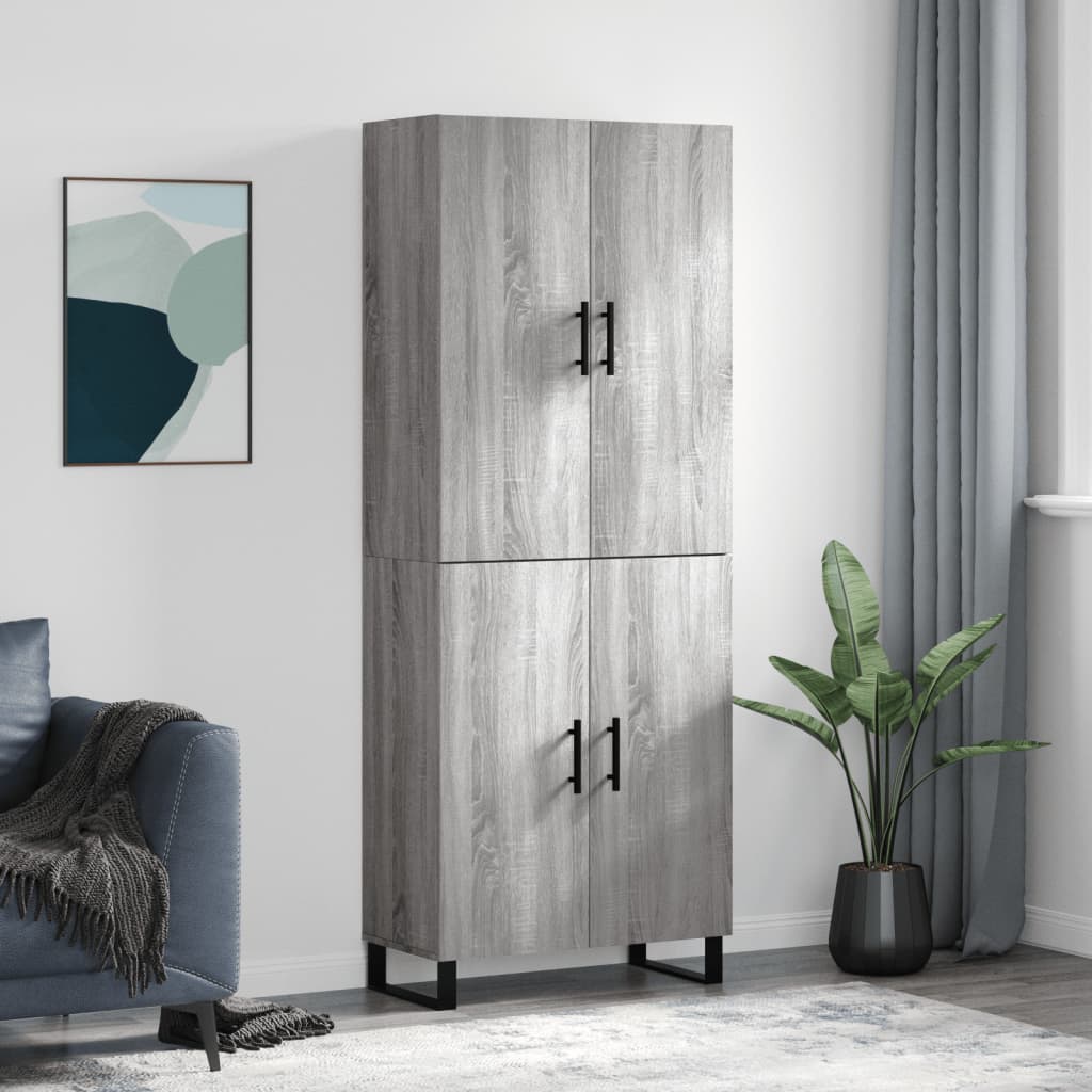 JUNG Vida Highboard Grau Sonoma 69,5x34x180 cm Holzwerkstoff