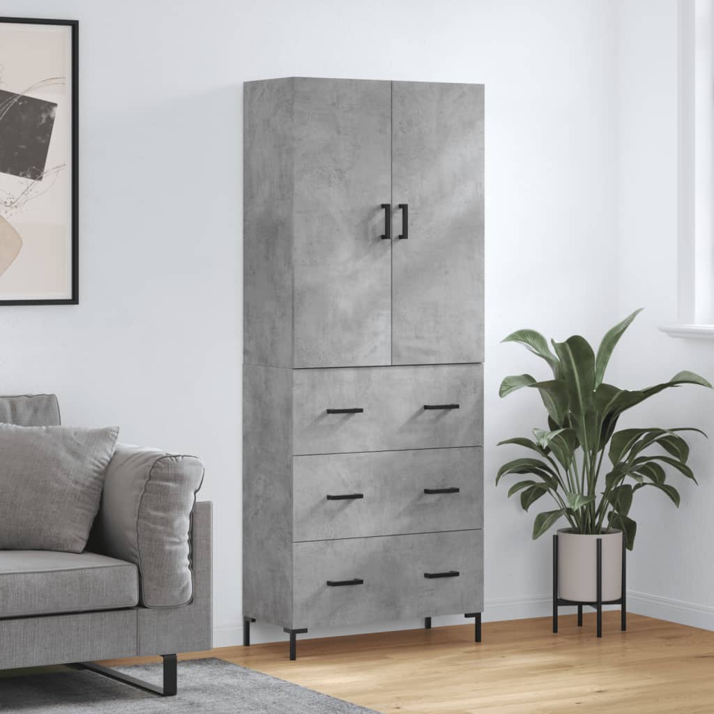 JUNG Vida Highboard Betongrau 69,5x34x180 cm Holzwerkstoff