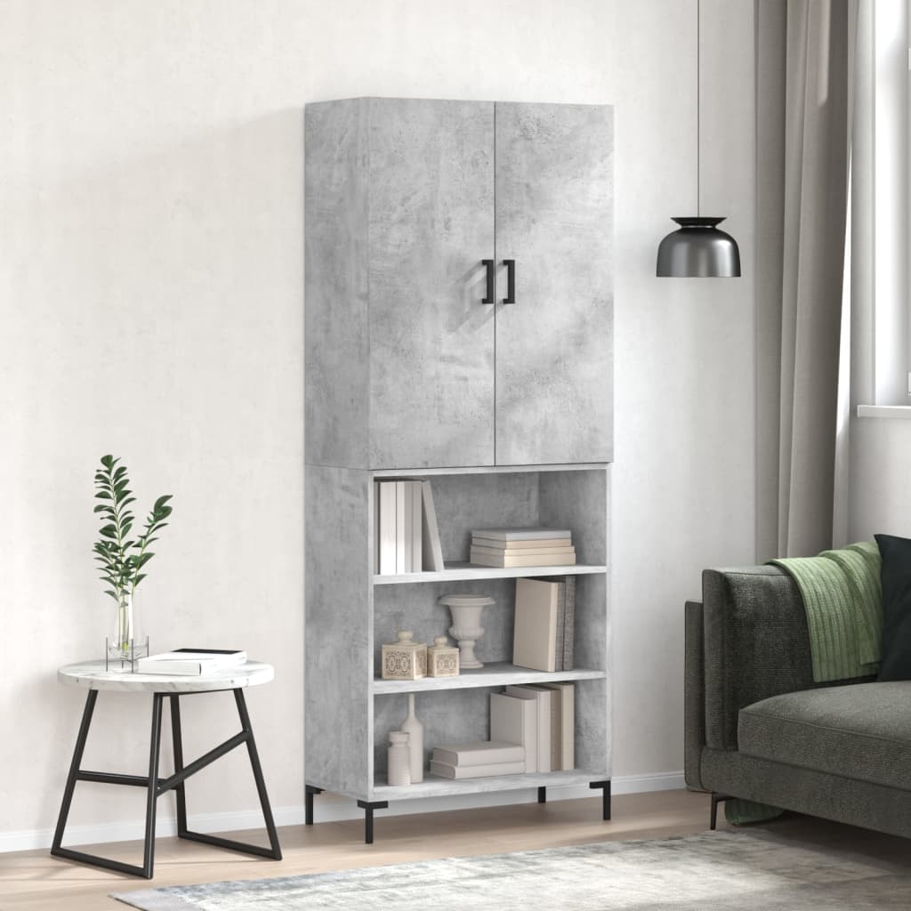 JUNG Vida Highboard Betongrau 69,5x34x180 cm Holzwerkstoff