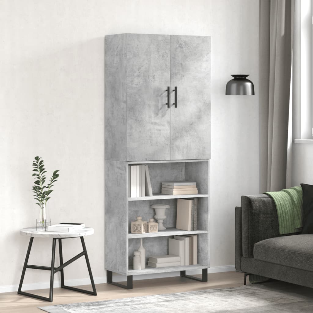 JUNG Vida Highboard Betongrau 69,5x34x180 cm Holzwerkstoff