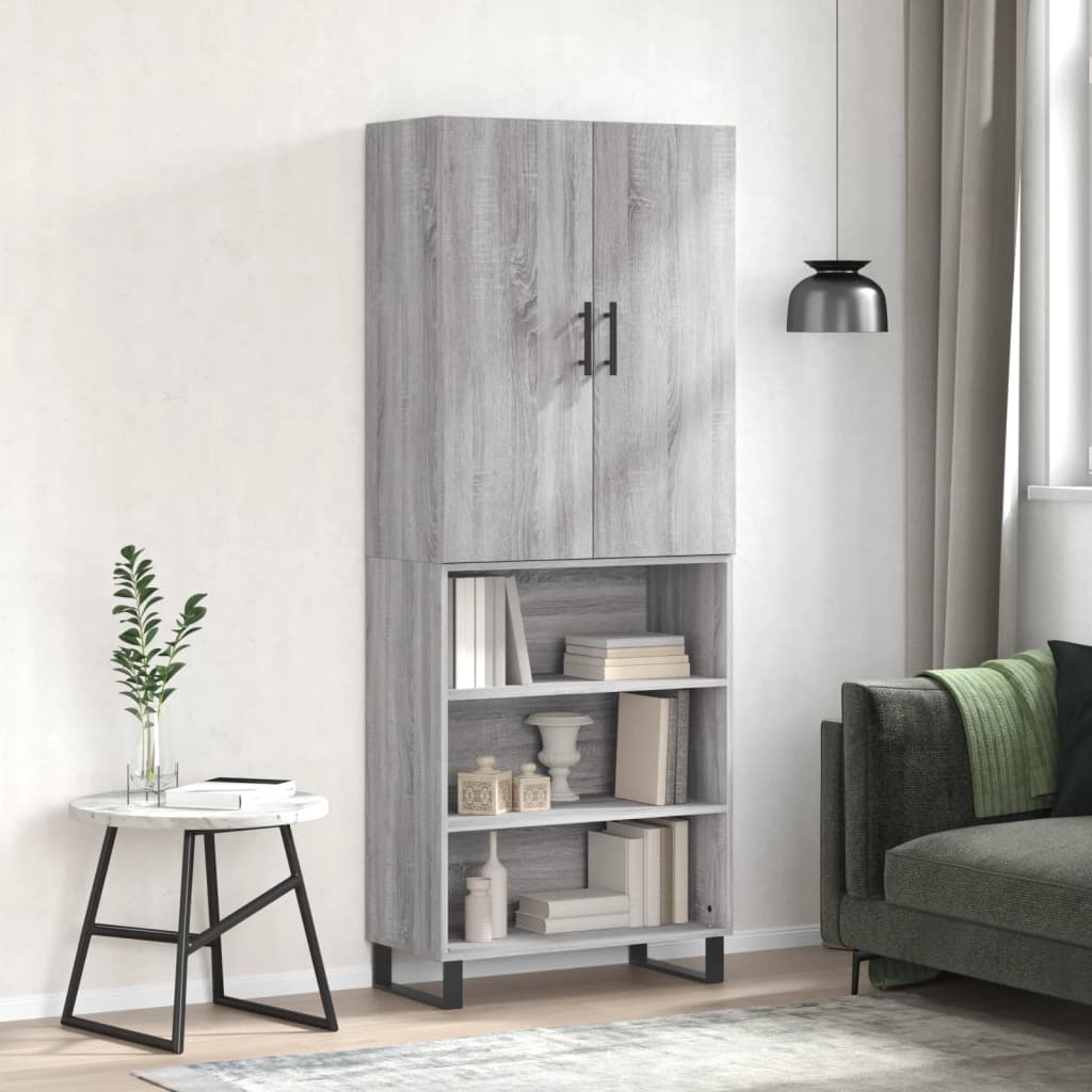 JUNG Vida Highboard Grau Sonoma 69,5x34x180 cm Holzwerkstoff