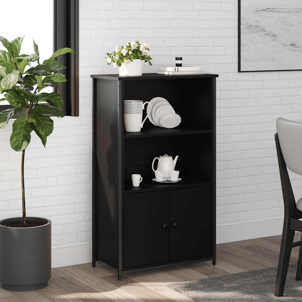 JUNG Vida Highboard Schwarz 62x32x103,5 cm Holzwerkstoff