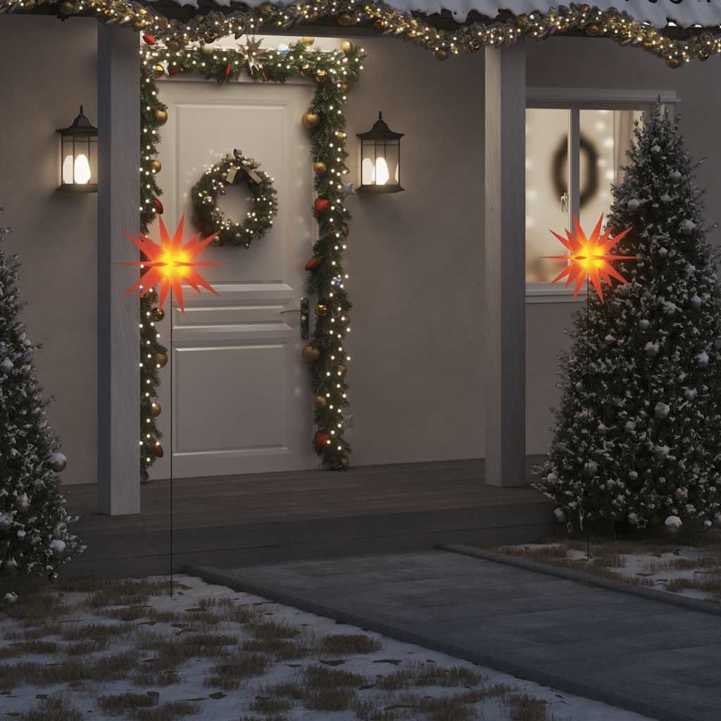 JUNG Vida LED-Weihnachtsstern mit Erdspieß Faltbar Rot 57 cm