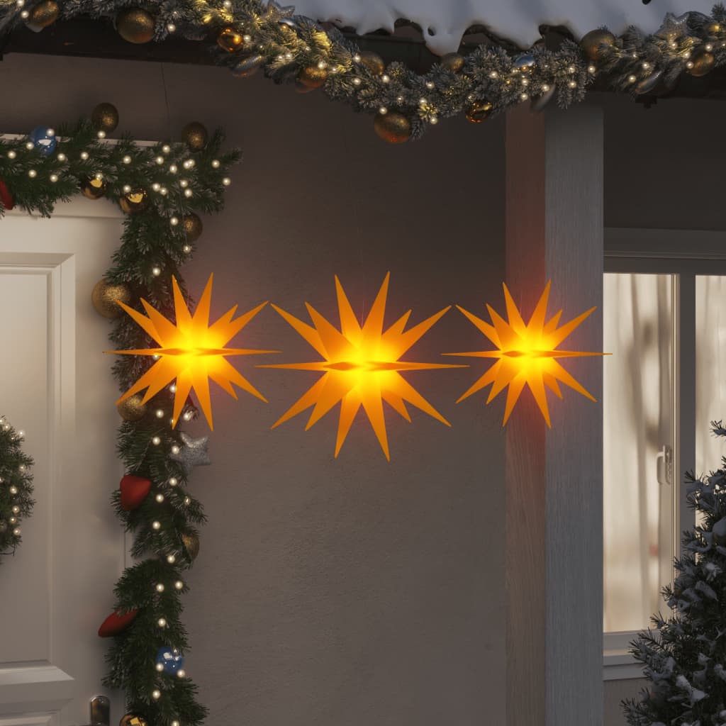 JUNG Vida LED-Weihnachtssterne 3 Stk. Faltbar Gelb