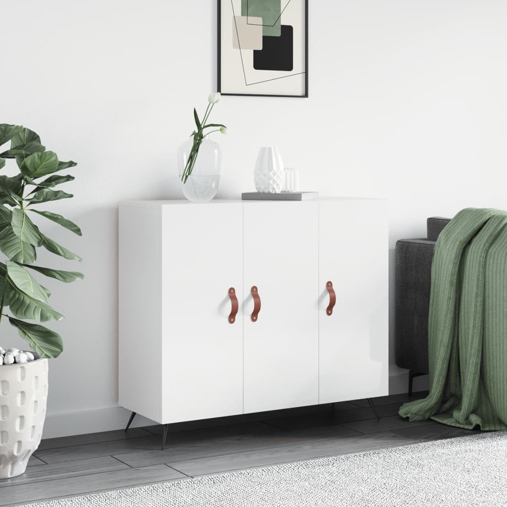 JUNG Vida Sideboard Hochglanz-Weiß 90x34x80 cm Holzwerkstoff