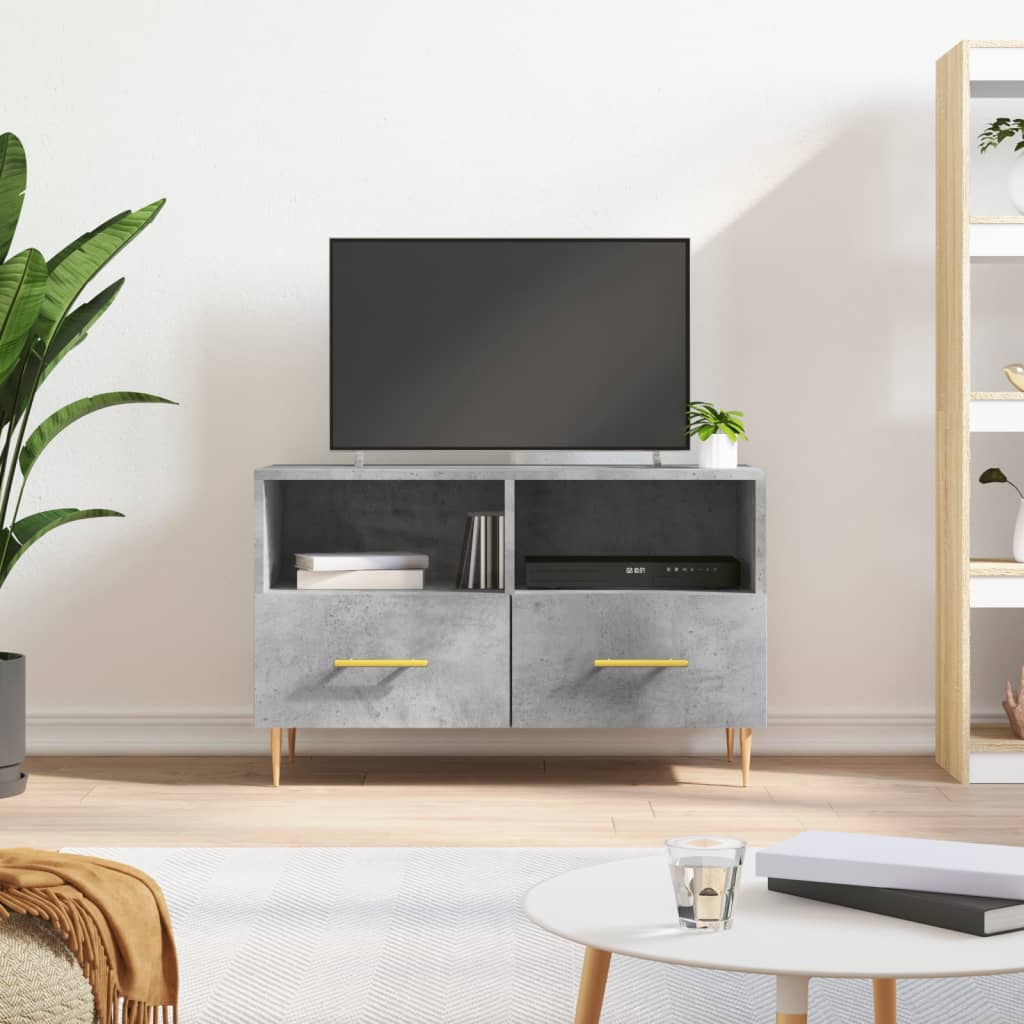 JUNG Vida TV-Schrank Betongrau 80x36x50 cm Holzwerkstoff
