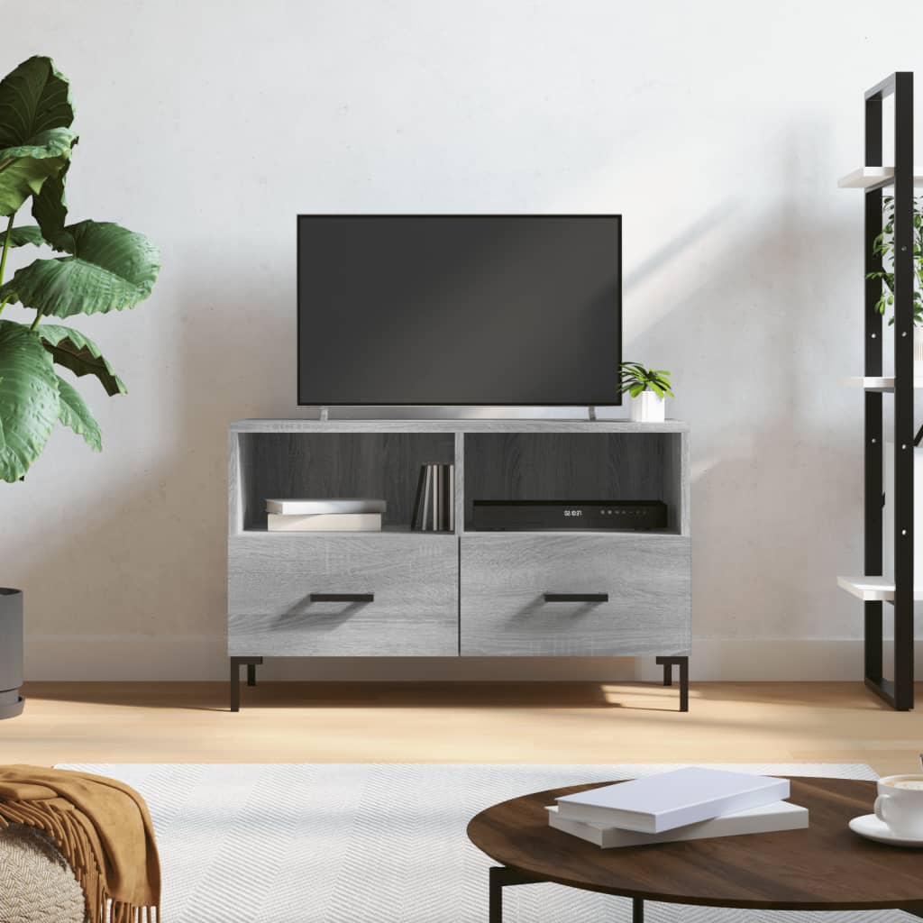 JUNG Vida TV-Schrank Grau Sonoma 80x36x50 cm Holzwerkstoff