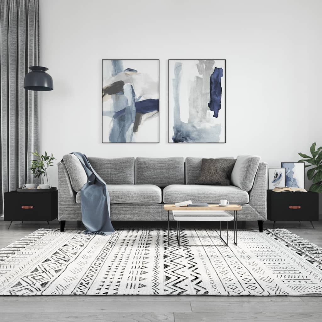 JUNG Vida Couchtische 2 Stk. Schwarz 50x50x40 cm Holzwerkstoff