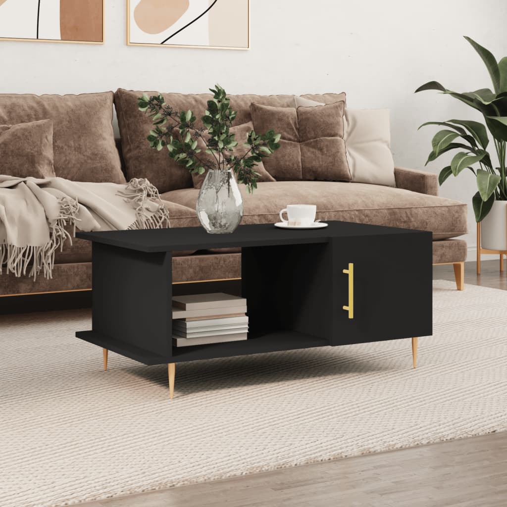 JUNG Vida Couchtisch Schwarz 90x50x40 cm Holzwerkstoff