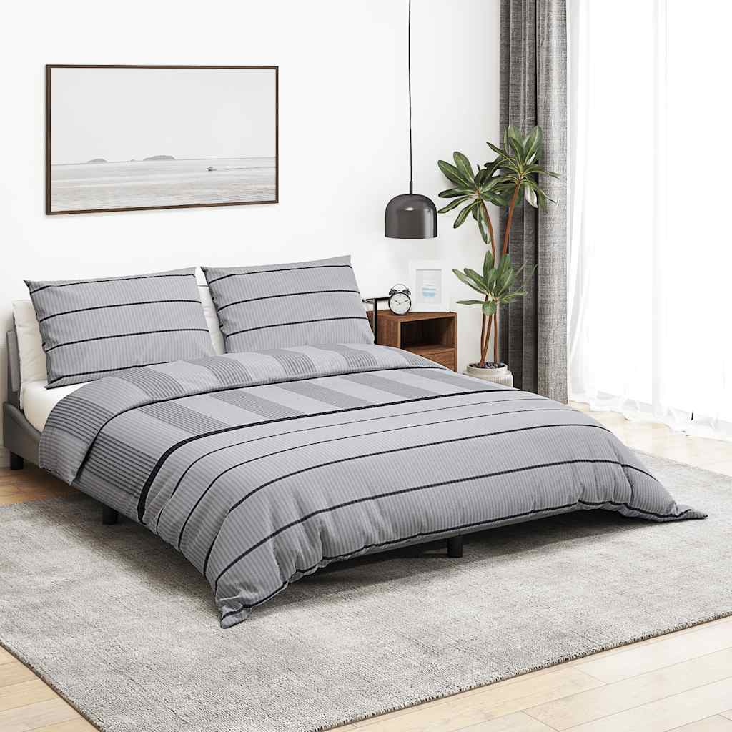 JUNG Vida Bettwäsche-Set Grau 260x220 cm Baumwolle