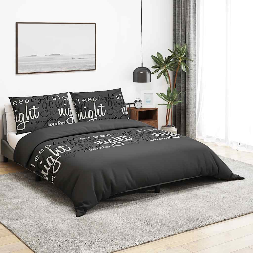 JUNG Vida Bettwäsche-Set Schwarz 200x200 cm Baumwolle
