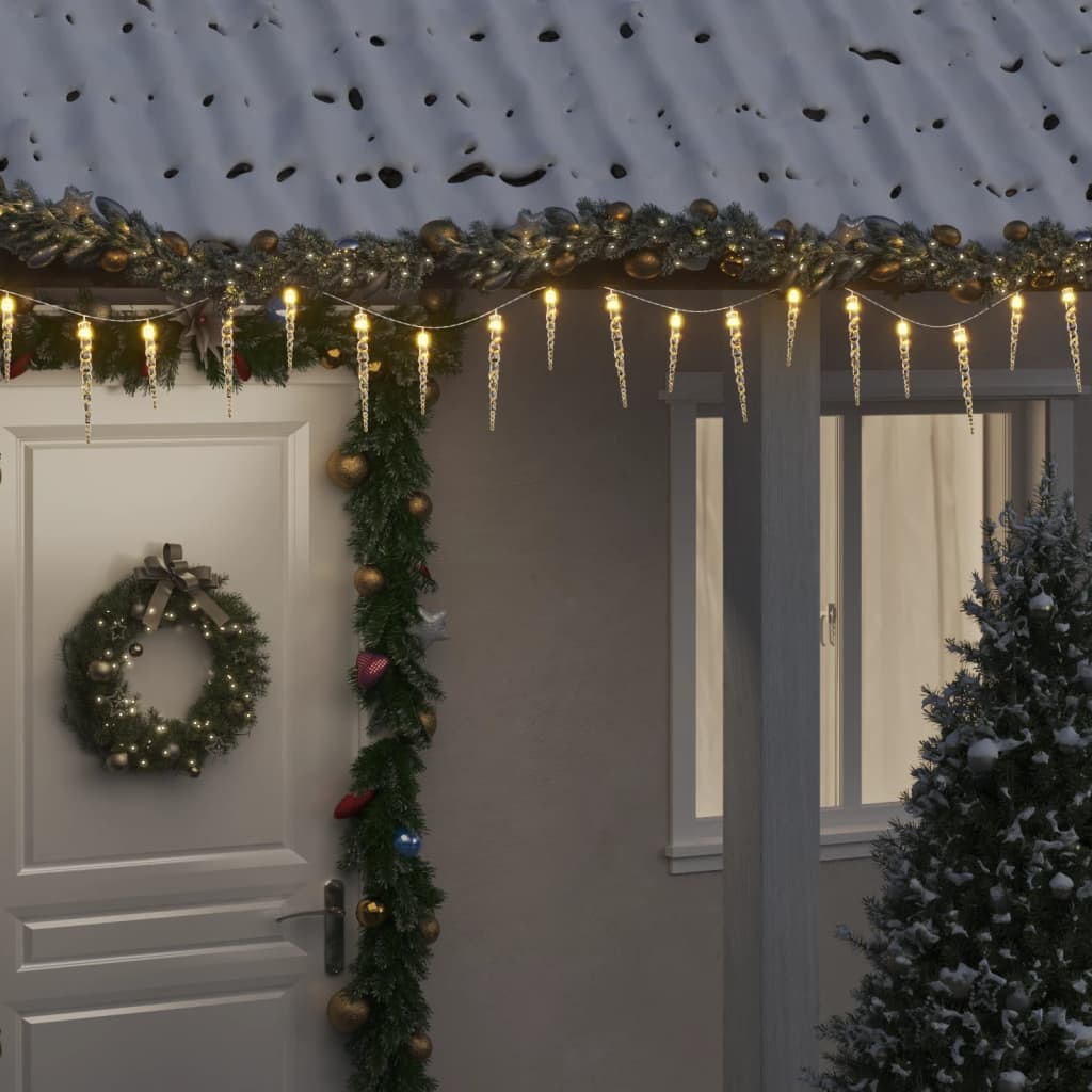 JUNG Vida Weihnachts-Eiszapfen-Licht 100 LEDs Warmweiß 10 m Acryl PVC