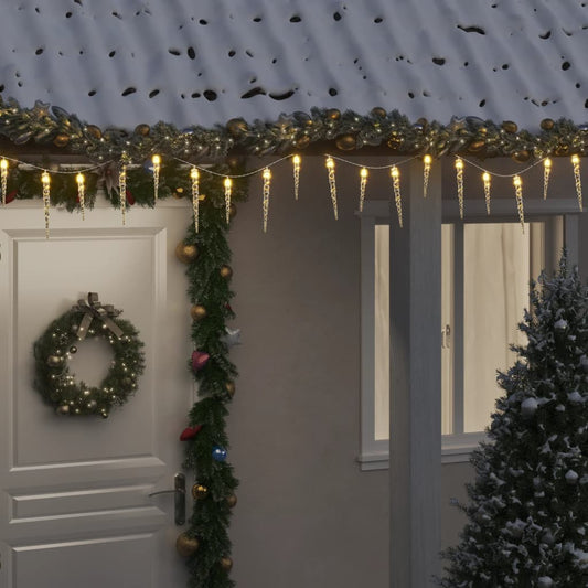 JUNG Vida Weihnachts-Eiszapfen-Licht 100 LEDs Warmweiß 10 m Acryl PVC