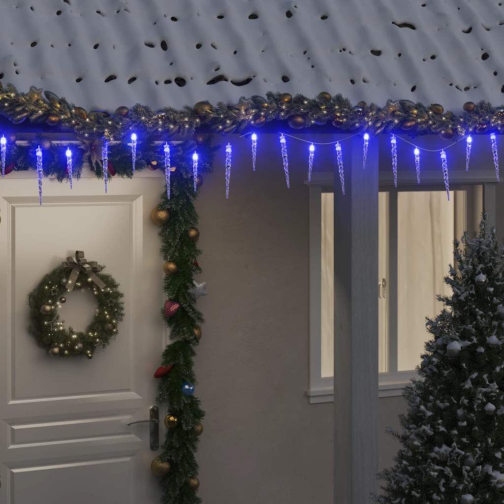 JUNG Vida Eiszapfen-Lichterkette 200 LEDs Blau 20 m Acryl PVC