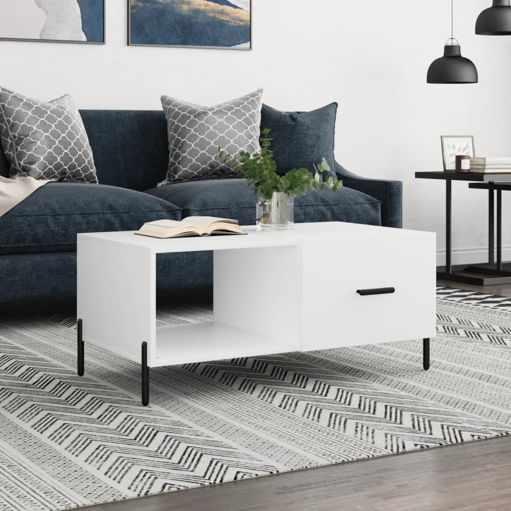 JUNG Vida Couchtisch Weiß 90x50x40 cm Holzwerkstoff