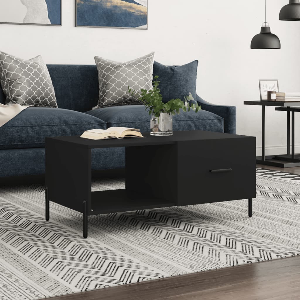 JUNG Vida Couchtisch Schwarz 90x50x40 cm Holzwerkstoff