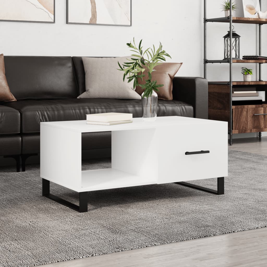JUNG Vida Couchtisch Weiß 90x50x40 cm Holzwerkstoff