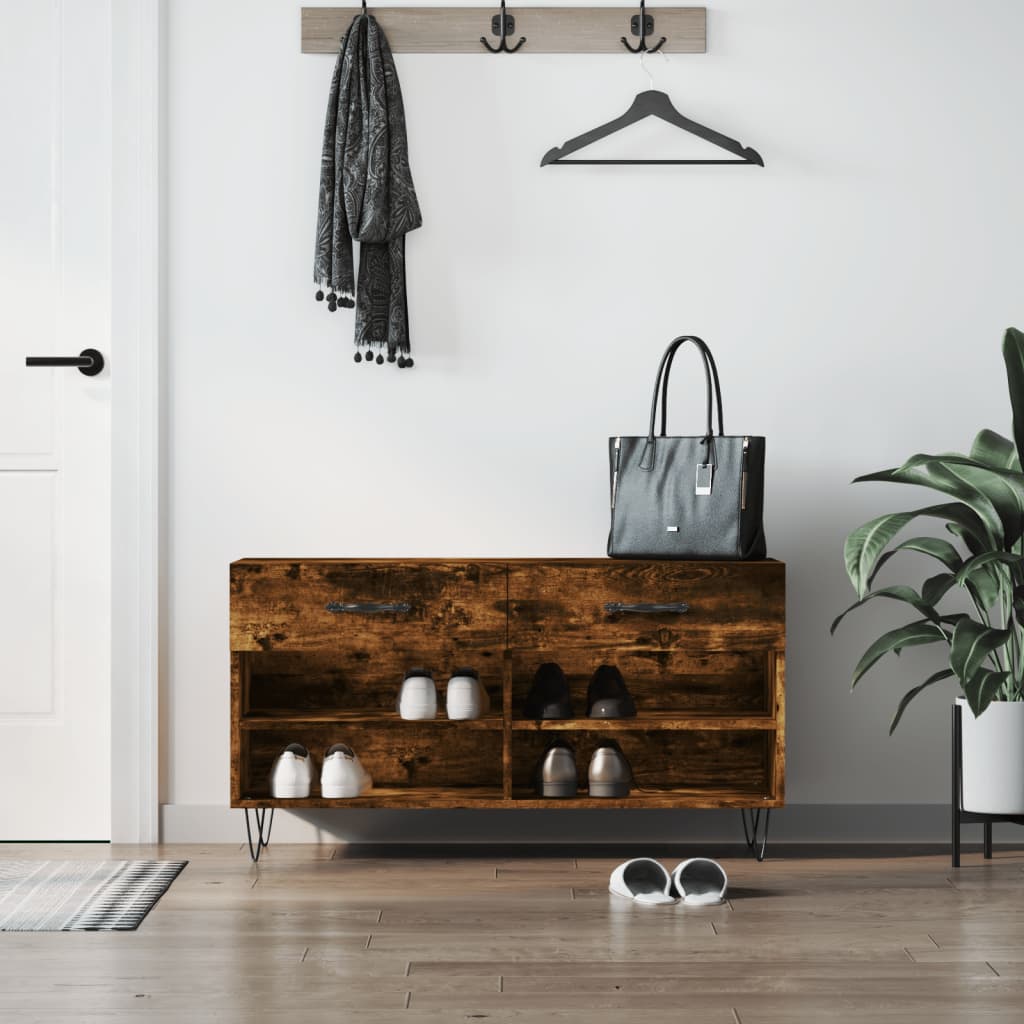 JUNG Vida Schuhbank Räuchereiche 102x35x55 cm Holzwerkstoff
