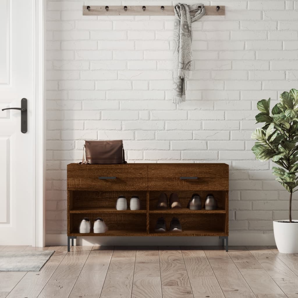 JUNG Vida Schuhbank Braun Eichen-Optik 102x35x55 cm Holzwerkstoff