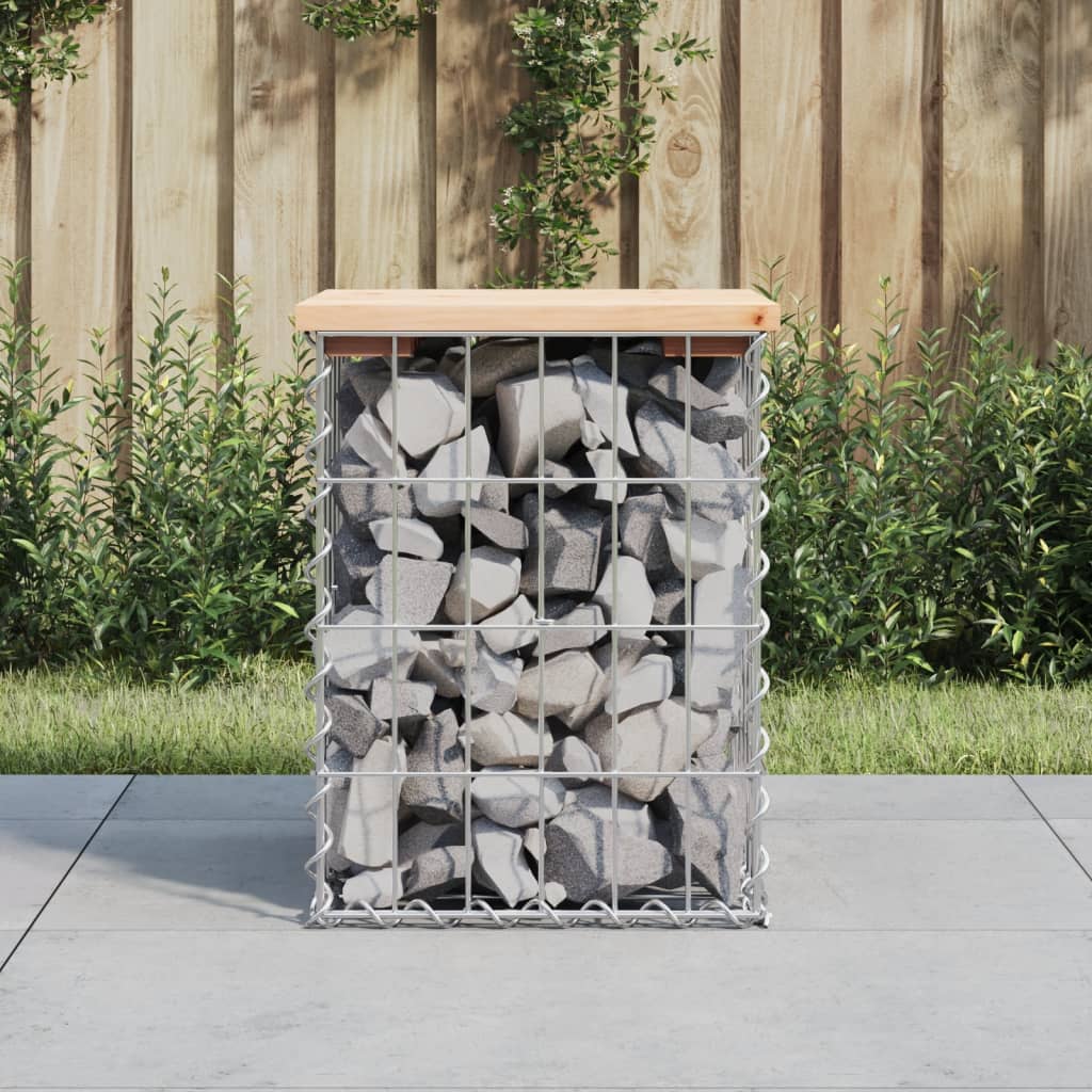 JUNG Vida Gartenbank aus Gabionen 33x31x42 cm Massivholz Kiefer