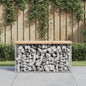 JUNG Vida Gartenbank aus Gabionen 83x31,5x42 cm Massivholz Kiefer