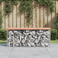 JUNG Vida Gartenbank aus Gabionen 103x31,5x42 cm Massivholz Douglasie