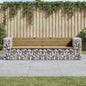 JUNG Vida Gartenbank aus Gabionen 244x71x65,5 cm Kiefernholz Imprägniert
