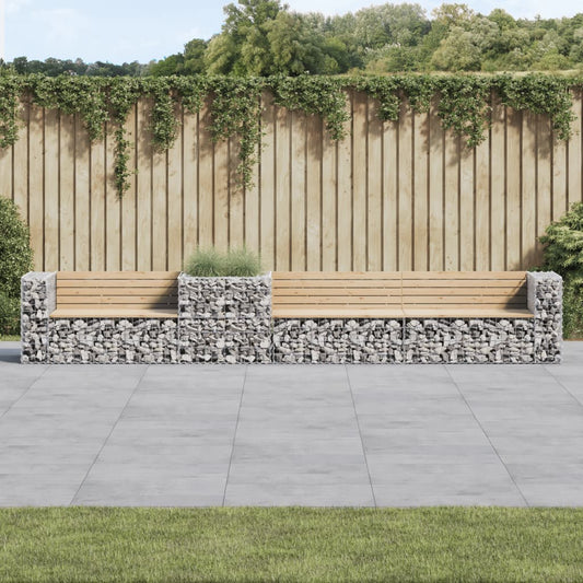 JUNG Vida Gartenbank mit Gabione Massivholz Kiefer