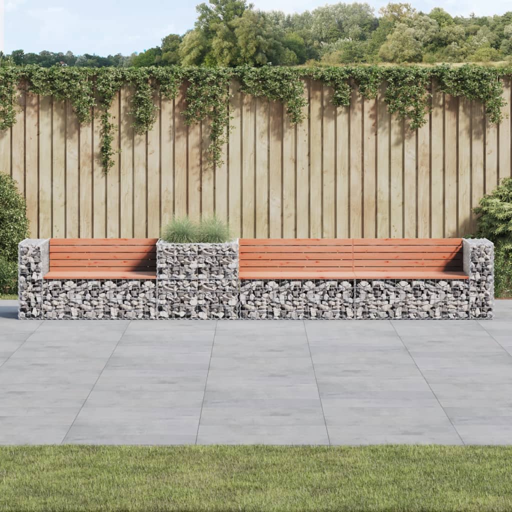 JUNG Vida Gartenbank mit Gabione Massivholz Douglasie
