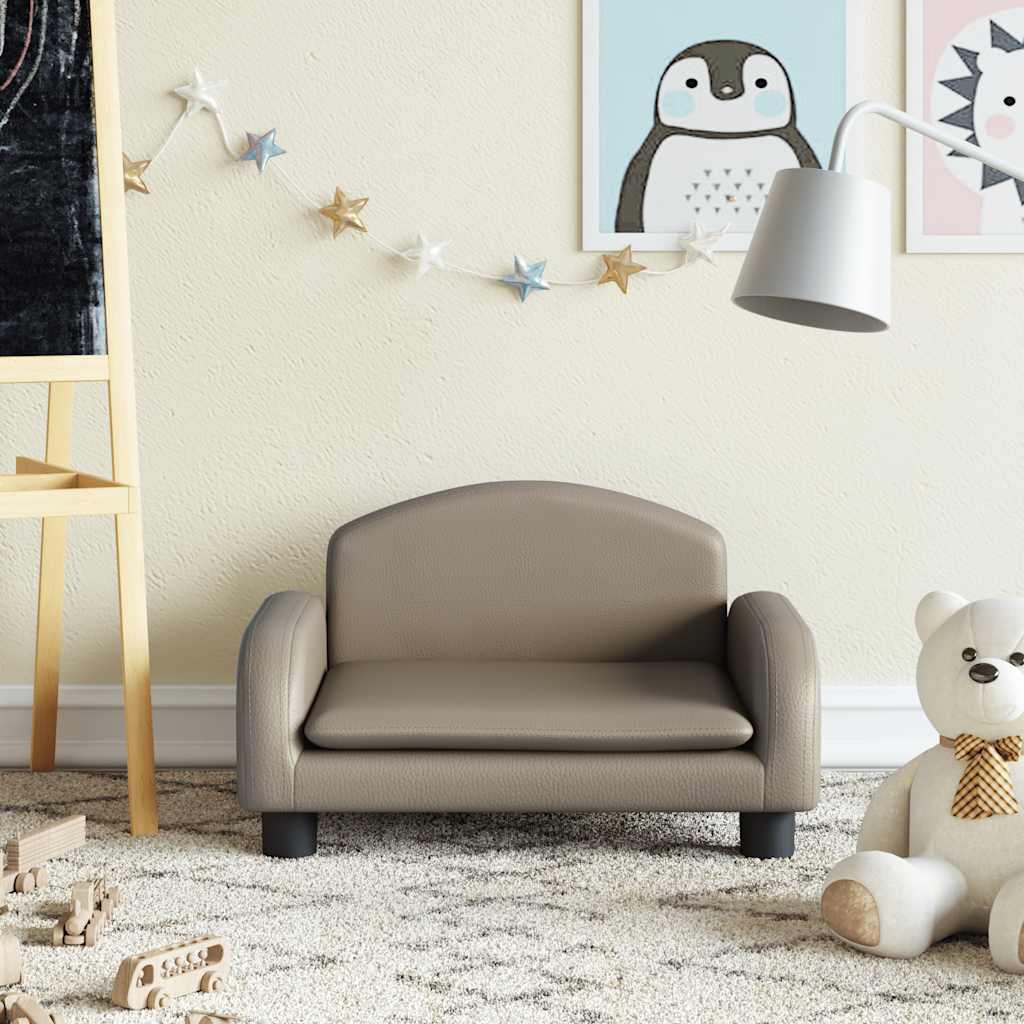 JUNG Vida Kindersofa Cappuccino-Braun 50x40x30 cm Kunstleder