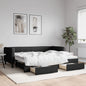 JUNG Vida Tagesbett Ausziehbar mit Schubladen Schwarz 90x200 cm Stoff
