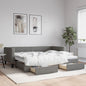 JUNG Vida Tagesbett Ausziehbar mit Schubladen Dunkelgrau 90x190 cm Stoff