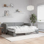 JUNG Vida Tagesbett Ausziehbar mit Matratze Hellgrau 90x200 cm Stoff