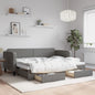 JUNG Vida Tagesbett Ausziehbar mit Schubladen Dunkelgrau 80x200 cm Stoff