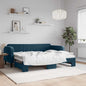 JUNG Vida Tagesbett Ausziehbar Blau 80x200 cm Samt