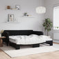 JUNG Vida Tagesbett Ausziehbar mit Matratzen Schwarz 100x200 cm Samt