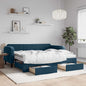 JUNG Vida Tagesbett Ausziehbar mit Schubladen Blau 90x200 cm Samt
