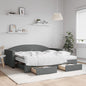 JUNG Vida Tagesbett Ausziehbar mit Schubladen Dunkelgrau 90x190 cm Stoff