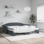 JUNG Vida Tagesbett Ausziehbar mit Matratzen Dunkelgrau 100x200 cm Samt