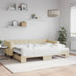 JUNG Vida Tagesbett Ausziehbar mit Matratzen Creme 80x200 cm Stoff
