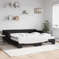 JUNG Vida Tagesbett Ausziehbar mit Matratzen Schwarz 100x200 cm Stoff