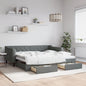 JUNG Vida Tagesbett Ausziehbar mit Schubladen Dunkelgrau 90x190 cm Stoff