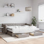 JUNG Vida Tagesbett Ausziehbar mit Schubladen Taupe 90x200 cm Stoff