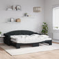 JUNG Vida Tagesbett Ausziehbar mit Matratzen Schwarz 80x200 cm Stoff